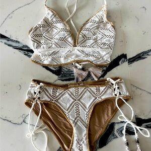 Becca Swimsuit, worn 3 times super cute, crochet look